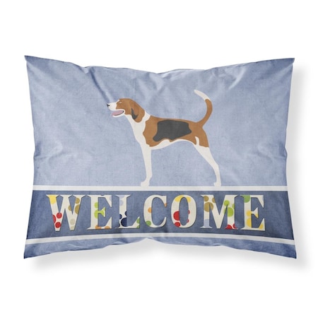 Carolines Treasures American Foxhound Welcome Fabric Standard Pillowcase CA69106